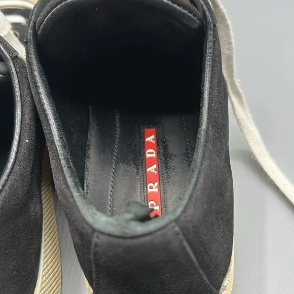 Prada Black Suede Sneakers 9/39 - Picture 6 of 9